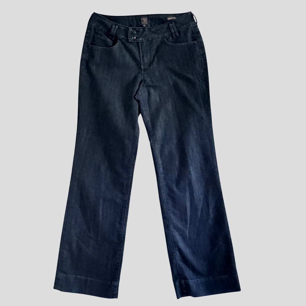 JAG Mid Rise Trouser Jeans Sz 16 Dark Wash Wide Leg Stretch Careerwear Academia